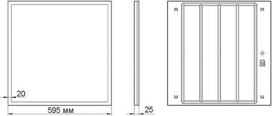 led панель SPO-1 "Эра" - размеры
