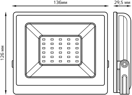led светильник Gauss 613100330 Elementary - размеры