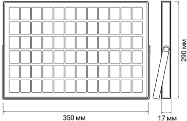 led прожектор Jazzway PFL SOLAR 150 6500K IP65 - размеры солнечной панели