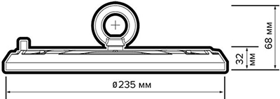 подвесной led светильник Jazzway PHB NLO 10 100w 5000K 90° IP65 - размеры