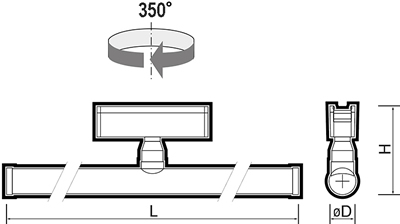 трековый led светильник Jazzway MTR16 42 - размеры