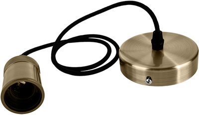 патрон декоративный Jazzway PLC 03 E27 230V/1M Antique Bronze со шнуром - внешний вид