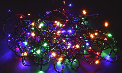 led гирлянда-нить IEK LGDB110-3-050-05-G-S-20 - включенная