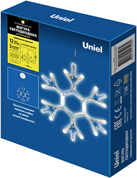 led снежинка Uniel UL-00007251 на присоске с подвесом - упаковка