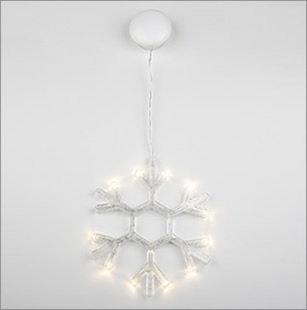 led снежинка Uniel UL-00007251 на присоске с подвесом - цвет свечения теплый белый