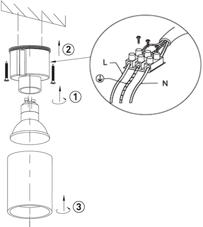 cветильник накладной OL15 GU10 "Эра" - монтаж и подключение