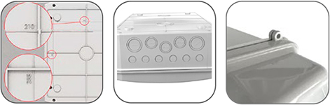 боксы пластиковые навесные EKF Unix65 - особенности конструкции