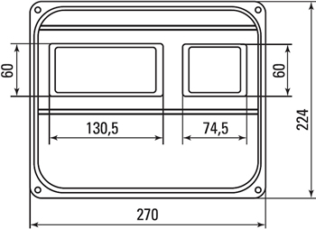 корпус пластиковый навесной EKF ЩУРн-П 1/3 IP55 Basic - размеры