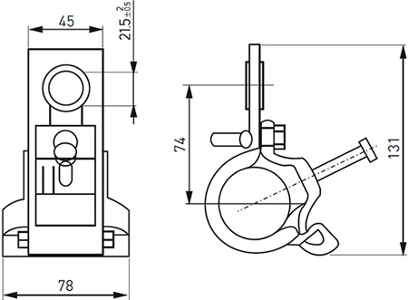 зажим промежуточный SO130 EKF - размеры