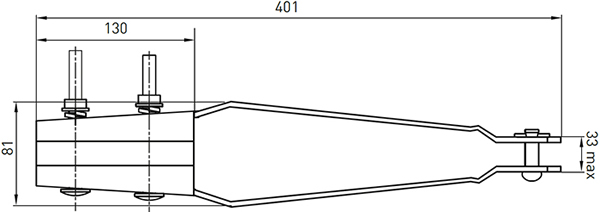 зажим анкерный PA-4120 EKF - размеры