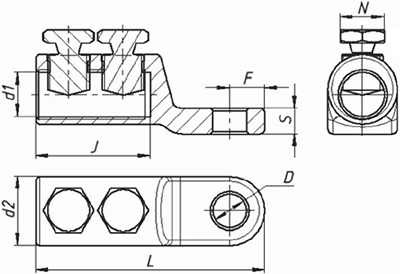 наконечник болтовой 2НБ "ЗЭТАРУС" - размеры