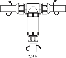 коннектор кабельный T-образный Navigator NTB-T01-3P-IP68 - монтаж