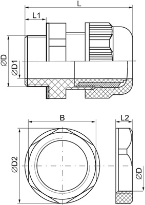 сальник MG IP68 IEK - размеры