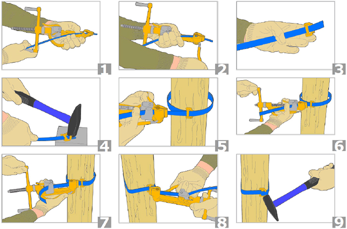 Работа с лентой бандажной типа ЛМ-50 (F207) IEK UZA-L50, 50 м
