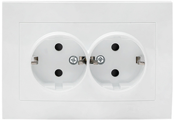 розетка 2-местная EKF EWR16-128-10 "Валенсия" - внешний вид