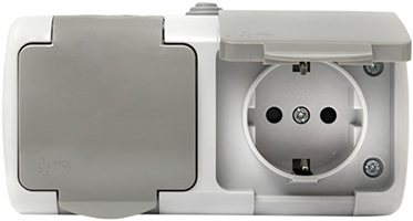 розетка 2-местная EKF "Мурманск" с з/к - внешний вид