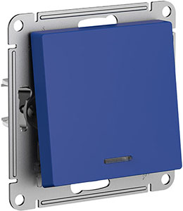 переключатель 1-клавишный Systeme Electric AtlasDesign, с подсветкой, аквамарин - внешний вид