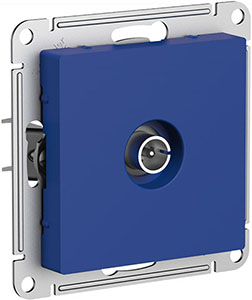 розетка ТВ антенная (коннектор) Systeme Electric AtlasDesign, аквамарин - внешний вид