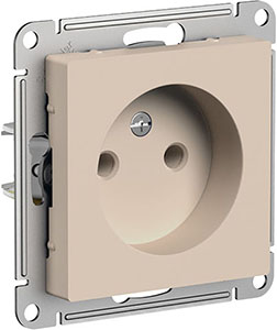 розетка 1-местная Systeme Electric AtlasDesign, песочный - внешний вид