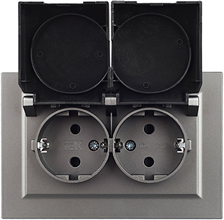 розетка 2-местная IEK РСбш12-3-44-БрC Brite - внешний вид