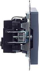 розетка 1-местная IEK РС14-1-0-БрМ Brite - вид сбоку