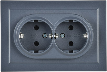 розетка 2-местная IEK РС12-3-БрМ Brite - внешний вид