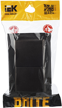 розетка 2-местная IEK РСбш12-3-44-БрТБ Brite - упаковка