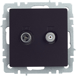 розетка двойная TV-SAT IEK РТВ/РСп12-БрЧ Brite - внешний вид