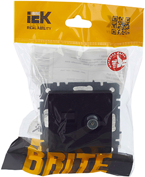 розетка двойная TV+RJ45 IEK РТВ/РК12-БрЧ Brite - упаковка