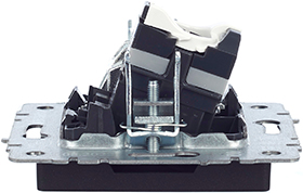 розетка двойная TV+RJ45 IEK РТВ/РК12-БрЧ Brite - вид сбоку