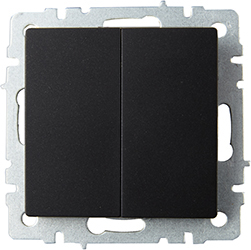 выключатель 2-клавишный проходной IEK ВС10-2-6-БрЧ Brite - внешний вид