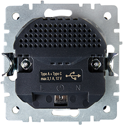 розетка 1-местная IEK РЮш11-1-БрЧ Brite - вид с тыльной стороны