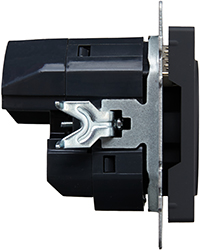 розетка 1-местная IEK РЮш11-1-БрГ Brite - вид сбоку