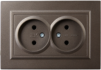 розетка 2-местная IEK РС12-2-БрТБ Brite - внешний вид