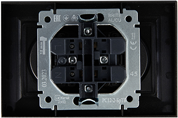розетка 2-местная IEK РС12-2-БрТБ Brite - вид с тыльной стороны