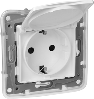 розетка 1-местная Legrand Etika 672232 с крышкой IP44 - внешний вид