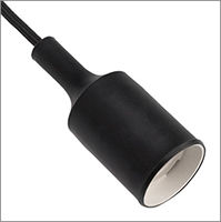 патрон подвесной E27 силиконовый Rexant 11-8890 со шнуром 1 м - конструкция и материалы