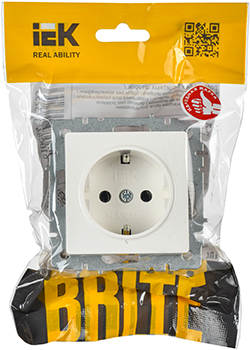 розетка 1-местная IEK РС14-1-0-БрБ Brite - упаковка