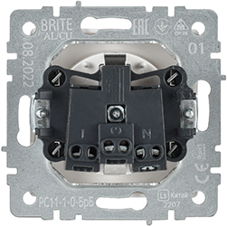 розетка 1-местная IEK РС11-1-0-БрБ Brite - вид с тыльной стороны