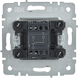 выключатель 1-клавишный проходной IEK ВС10-1-6-БрБ Brite - вид с тыльной стороны