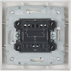 выключатель 2-клавишный IEK ВСР10-2-0-БрБ Brite - вид с тыльной стороны