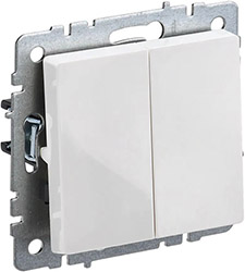 выключатель 2-клавишный проходной IEK ВС10-2-6-БрБ Brite - внешний вид