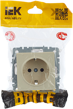 розетка 1-местная IEK РС14-1-0-БрКр Brite - упаковка