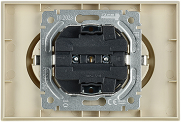 розетка 2-местная IEK РС12-3-БрКр Brite - вид с тыльной стороны