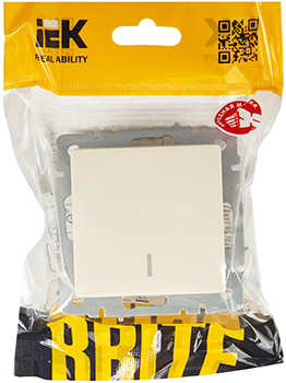 выключатель 1-клавишный проходной IEK ВС10-1-7-БрКр Brite - упаковка