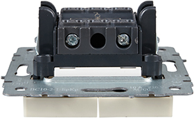 выключатель 2-клавишный IEK ВС10-2-1-БрКр Brite - вид сбоку