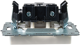 розетка 1-местная IEK РС10-1-0-БрЖ Brite - вид сбоку