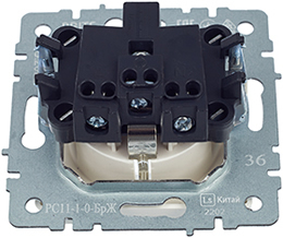 розетка 1-местная IEK РС11-1-0-БрЖ Brite - вид с тыльной стороны