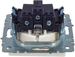 розетка 1-местная IEK РС14-1-0-БрЖ Brite - вид с тыльной стороны