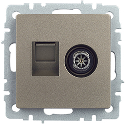 розетка TV+RJ45 IEK РТВ/РК12-БрШ Brite - внешний вид